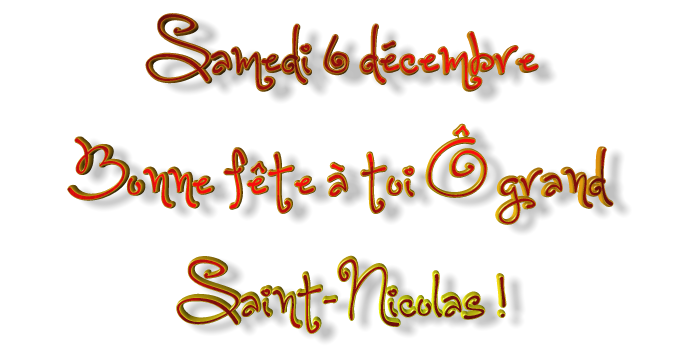 Bonne fête Saint-Nicolas